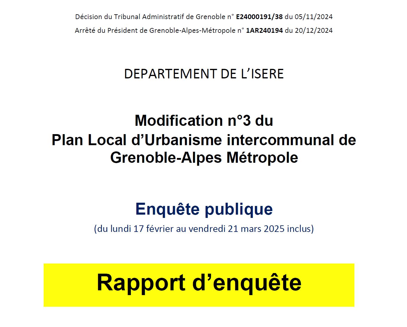 3e modification du PLUi : le rapport d’enquête est disponible